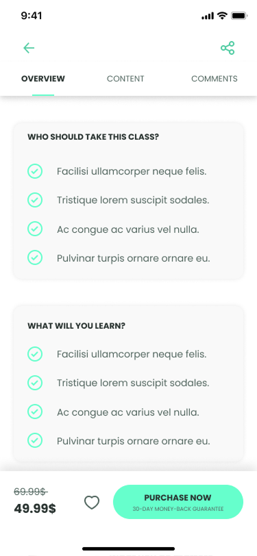 Course detail with money-back guarantee